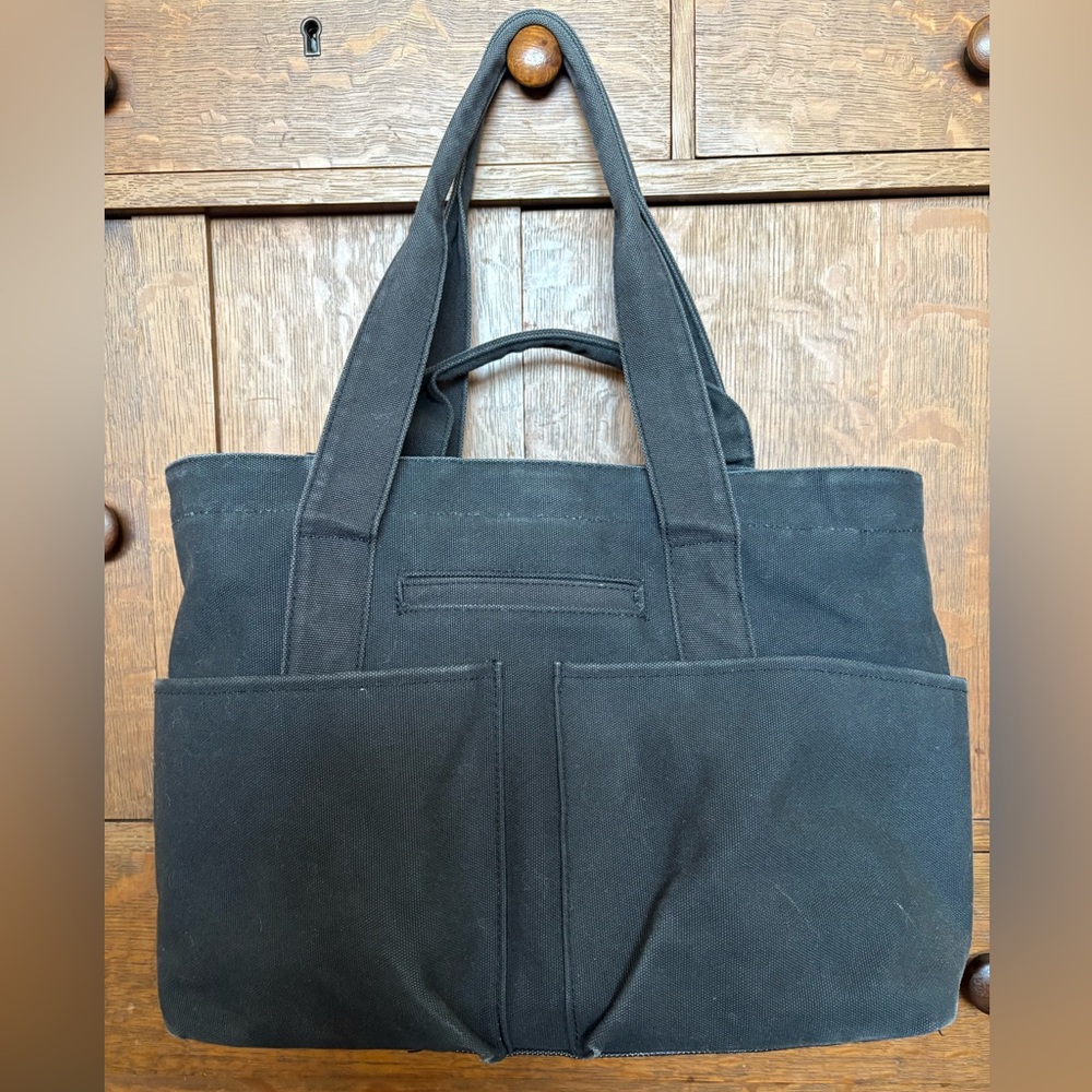 Dagne Dover Vida Cotton Black Onyx Medium Tote Bag Double Handles